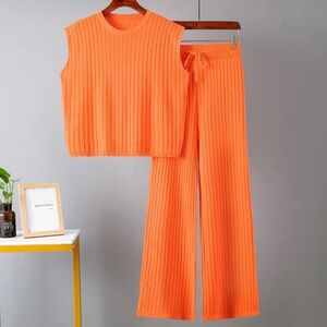 Pretty Little Patriot Orange Casual 2 Piece Set